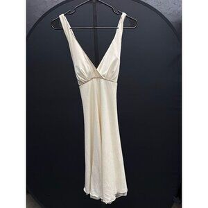 Speechless Gold Shimmer V-Neck Cross Back Dress